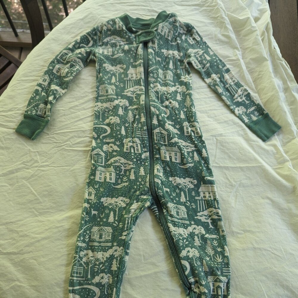 Hanna Andersson Zip Sleeper Vintage Village green, Size 3T (90cm)